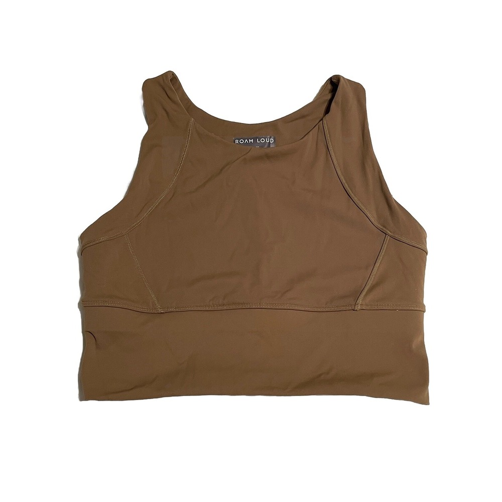 ROAM LOUD Tan Yanta Tank Bra Stretchy Women's Size Large No‎ Cups Fast Shipping
